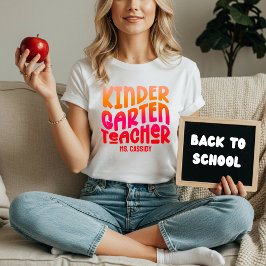 Camiseta Professor de Jardim de Infância Laranja Vermelho O