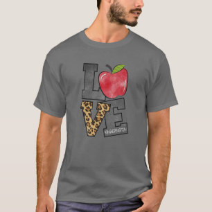 Camiseta Professor de jardim de infância Leopard Love Estud