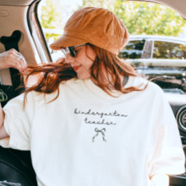 Camiseta Professor de Jardim de Infância Letra Preta Minima