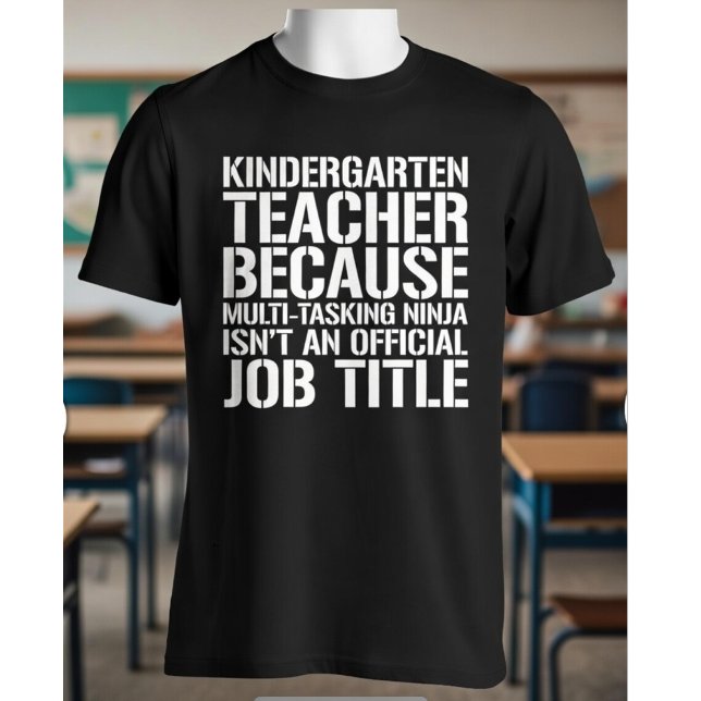 Camiseta Professor de Jardim de Infância Ninja Multitarefa  (Criador carregado)