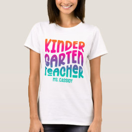 Camiseta Professor de Jardim de Infância Texto Ombre Colori