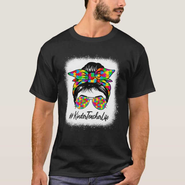 Camiseta Professor de Kinder Bun Desgrenhado Apoiando a Con (Frente)