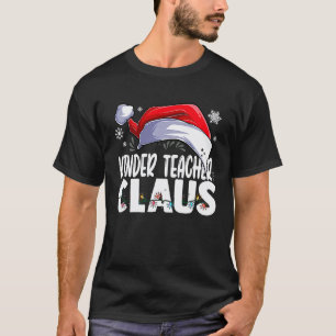 Camiseta Professor de Kinder Santa Claus Roupa de Natal Com
