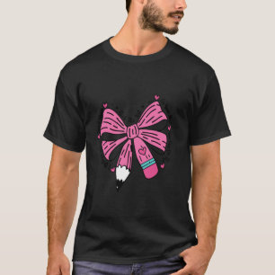 Camiseta Professor de Laço Coquette Teste de Lápis Dia Prof