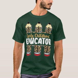 Camiseta Professor de Lápis-Leopardo, Ensino da Primeira In