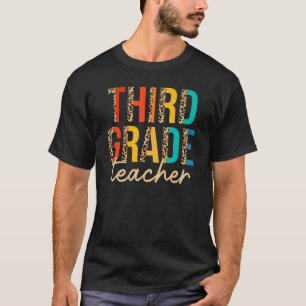 Camiseta Professor de Leopard e Boho do 3º ano de volta a S