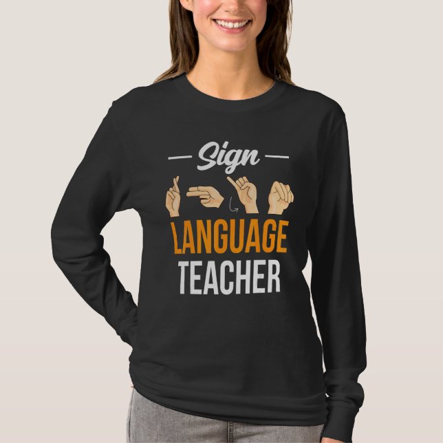 Camiseta Professor de Língua de Sinais Hobby Gesture Consci (Frente)