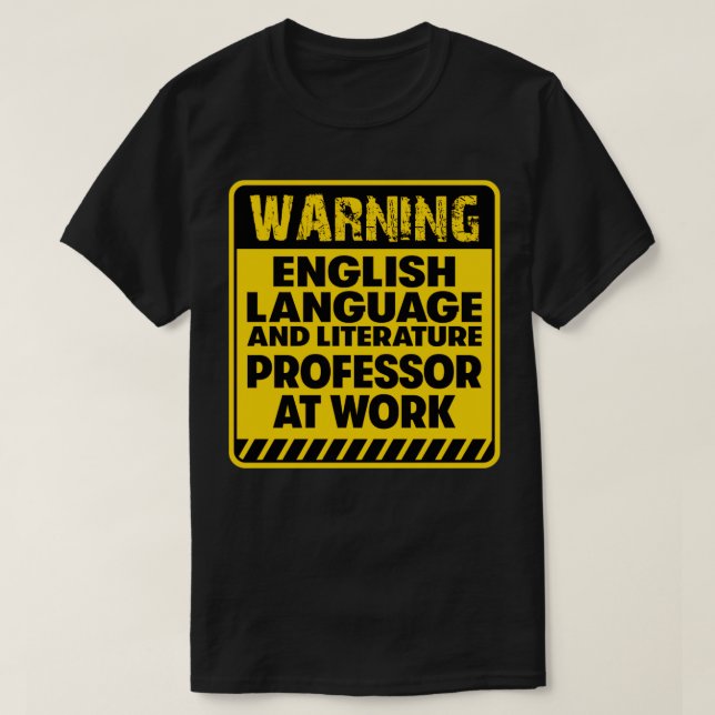 Camiseta Professor de Língua Inglesa e Letras no Trabalho (Frente do Design)