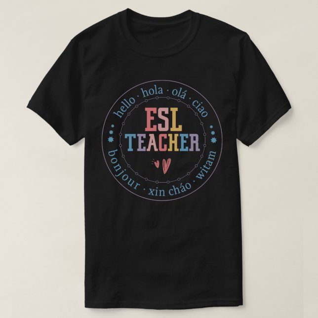 Camiseta professor de Linguagem ESL (Frente do Design)
