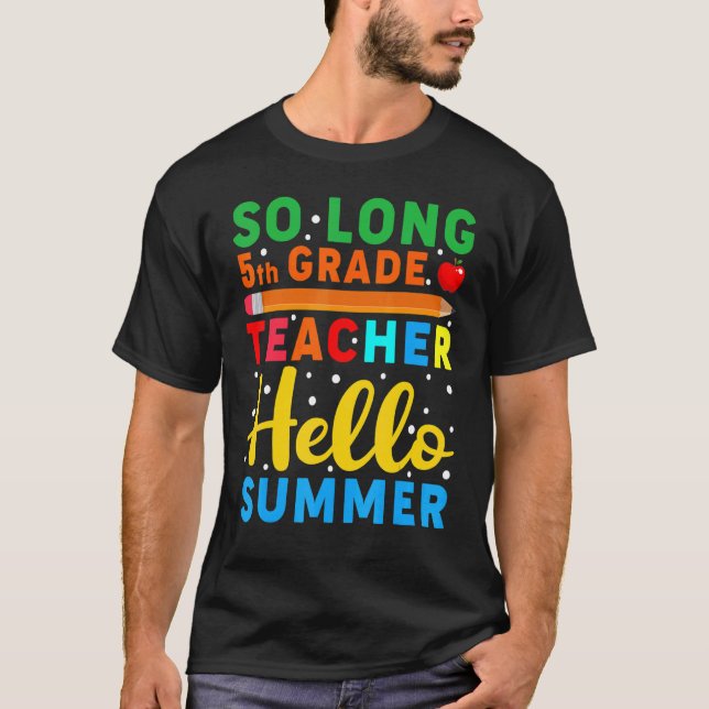 Camiseta Professor de longa 5 Alô, professor de verão (Frente)