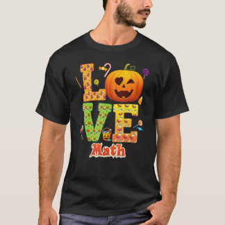 Camiseta Professor de Matemática Abobora Halloween Doce Amo