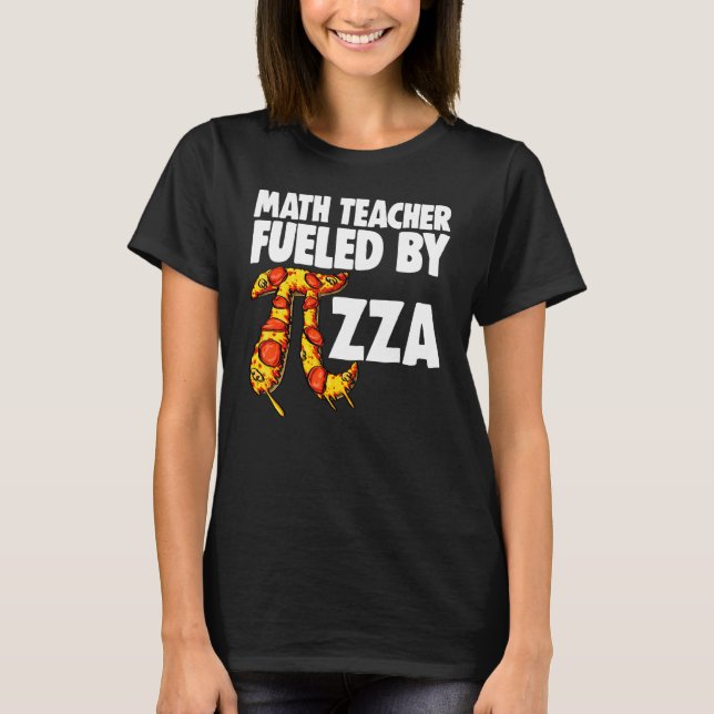 Camiseta Professor De Matemática Alimentado Por Pizza Maths (Frente)