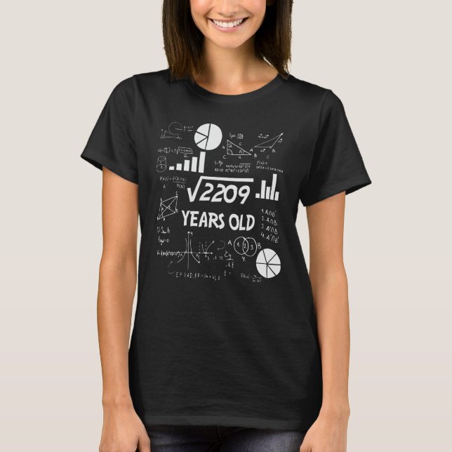 Camiseta Professor de Matemática de 47 Anos de Idade no Dom (Frente)