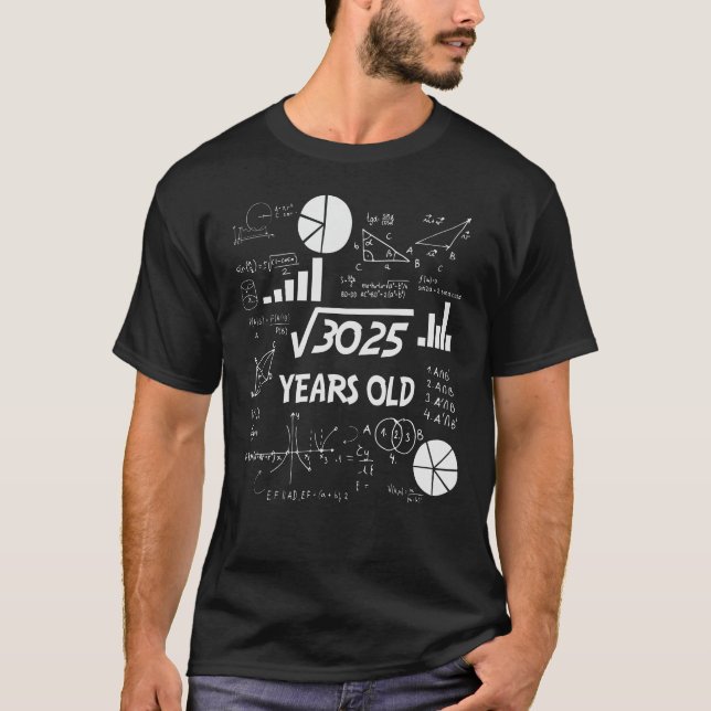 Camiseta Professor de Matemática de 55 Anos de Idade, Anive (Frente)