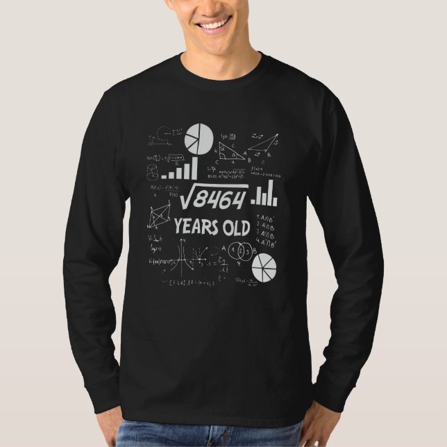 Camiseta Professor de Matemática de 92 Anos de Idade, Anive (Frente)