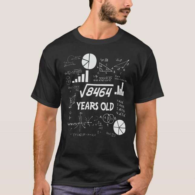 Camiseta Professor de Matemática de 92 Anos de Idade, Anive (Frente)