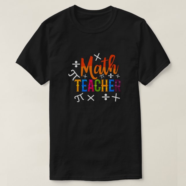 Camiseta Professor De Matemática De Volta À Escola (Frente do Design)
