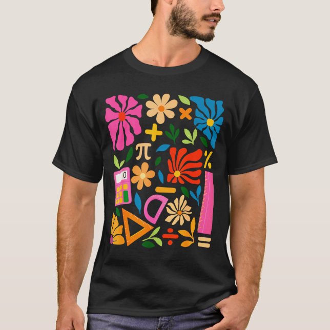 Camiseta Professor de Matemática Dia do Pi Boho Floral Cami (Frente)