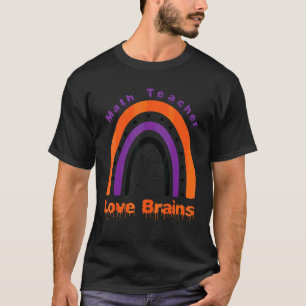Camiseta Professor de Matemática do Halloween Amor Cérebros