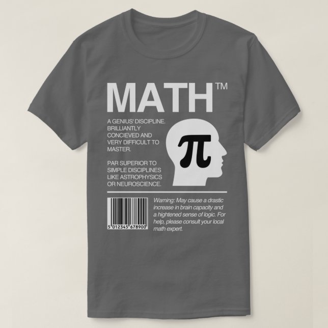 Camiseta Professor de Matemática em Pacotes de Matemática (Frente do Design)