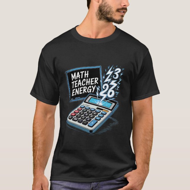 Camiseta Professor de Matemática Energia Divertida Sala de  (Frente)