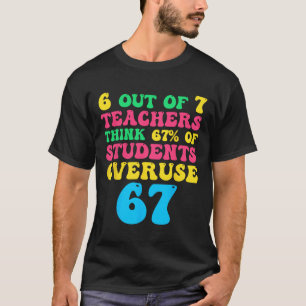 Camiseta Professor de Matemática Engraçado 6 7 Abuso 67 Sei