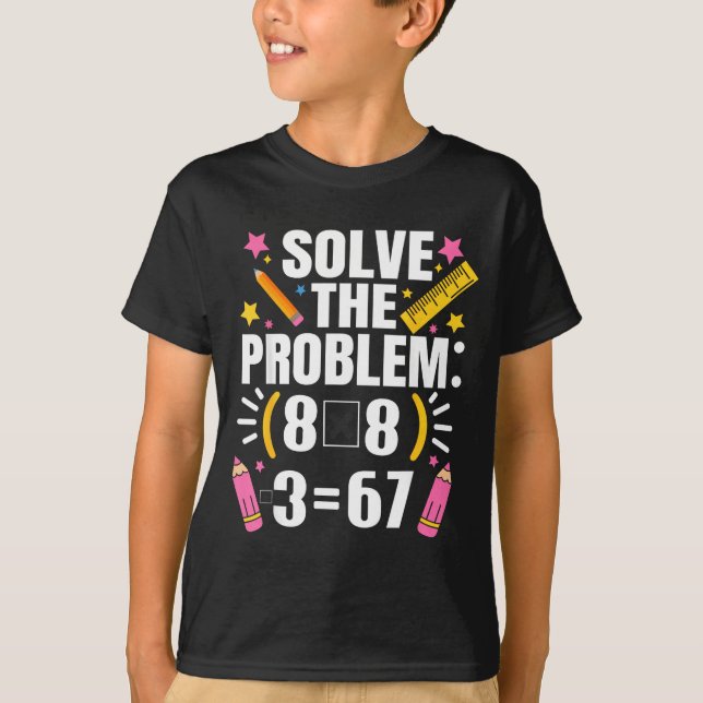 Camiseta Professor de matemática engraçado resolve o proble (Frente)