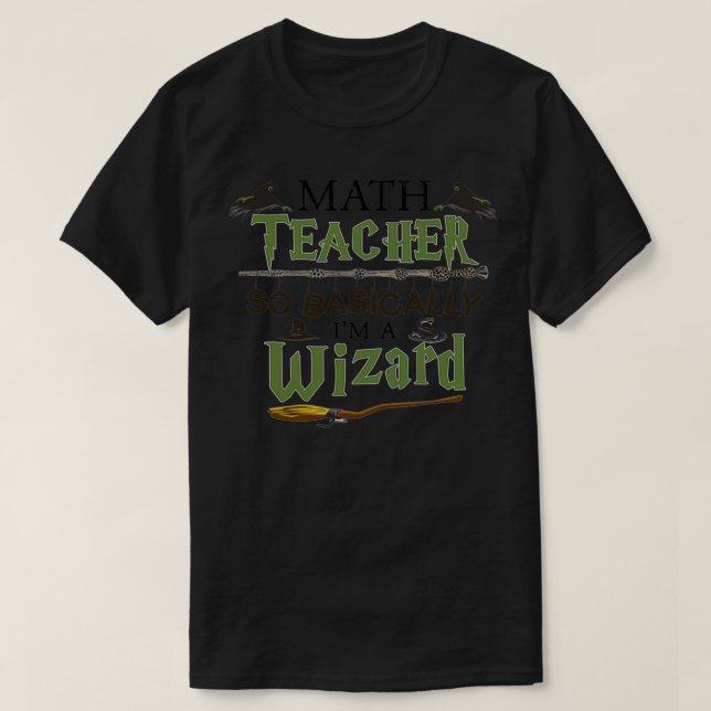 Camiseta professor de matemática então basicamente eu sou u (Frente do Design)