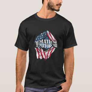 Camiseta Professor de Matemática Escola da Bandeira dos EUA