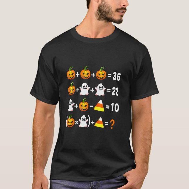 Camiseta Professor de Matemática Fantasma Abóbora Meme Dive (Frente)