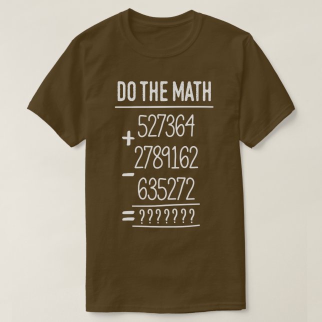 Camiseta Professor de matemática faz matemática de forma en (Frente do Design)
