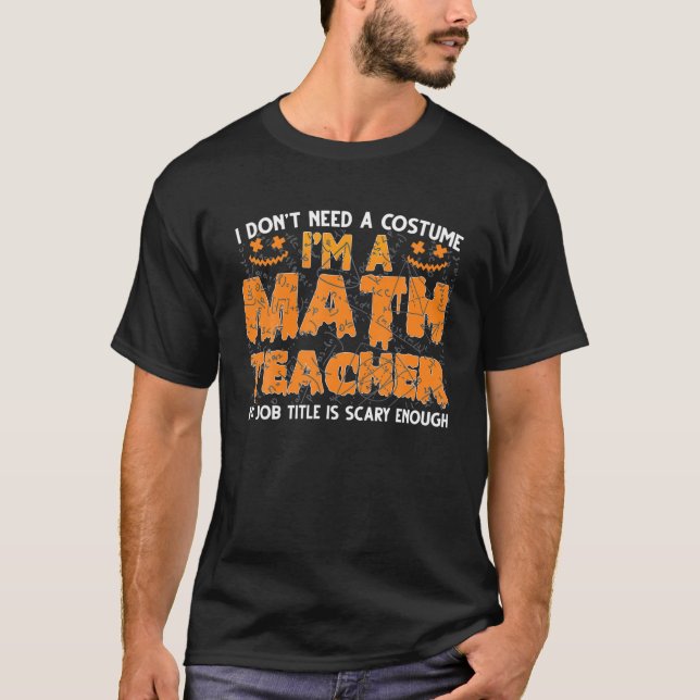 Camiseta Professor de Matemática Figurinos de Halloween Spo (Frente)