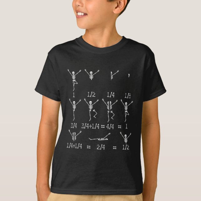 Camiseta Professor de matemática fofo Equação Esqueleto Alu (Frente)