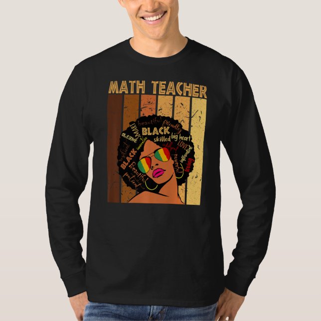 Camiseta Professor de Matemática História Negra Afro-Americ (Frente)