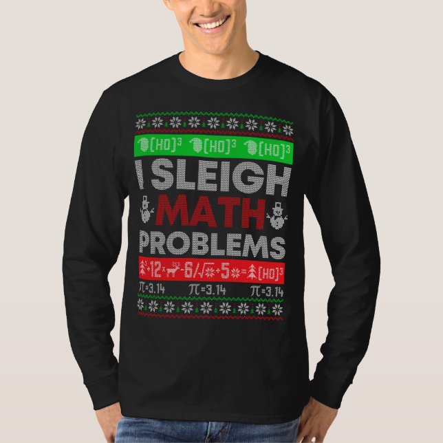 Camiseta Professor de Matemática I Sleigh Math Problems Chr (Frente)