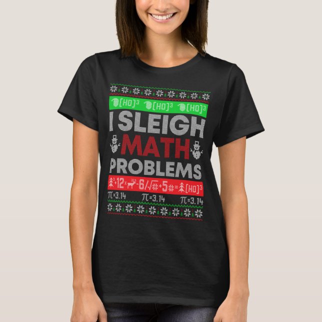 Camiseta Professor de Matemática I Sleigh Math Problems Chr (Frente)