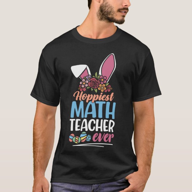Camiseta Professor de Matemática Mais Feliz, Já Vez, Placa  (Frente)