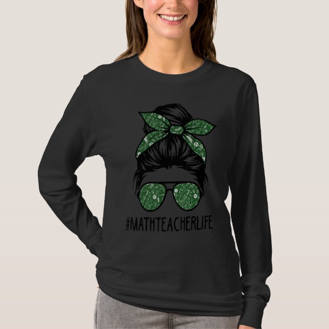 Camiseta Professor de Matemática Mensageiro com Cabelo de V (Frente)