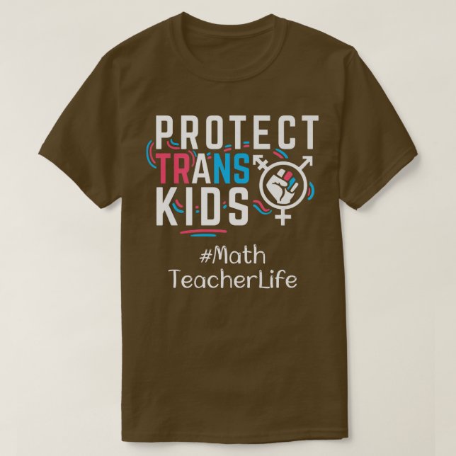Camiseta Professor de Matemática Protege Crianças Transgêne (Frente do Design)