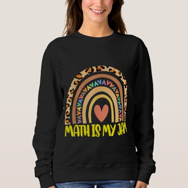 Camiseta Professor de Matemática Rainbow Leopard Math É Meu (Frente)