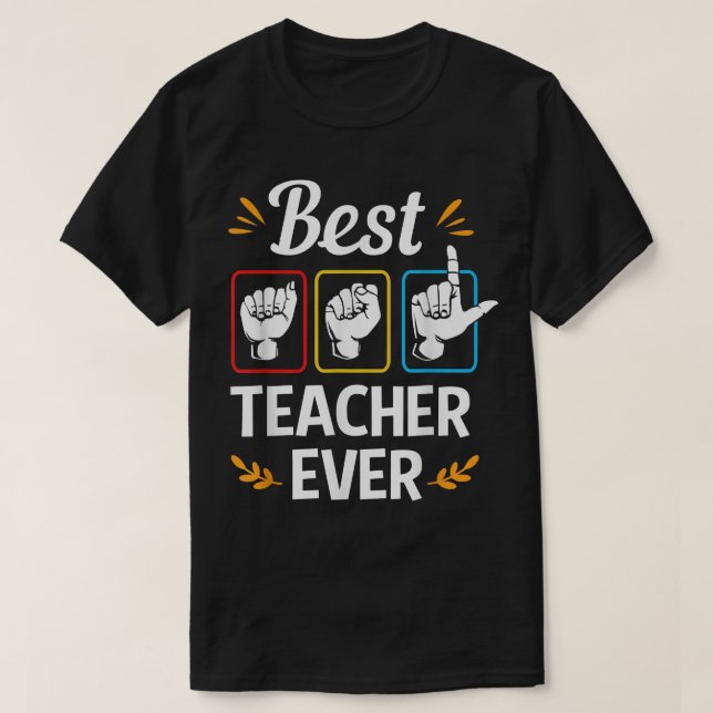 Camiseta Professor de Melhor Linguagem de Sinais ASL (Frente do Design)
