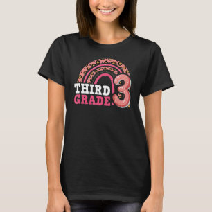 Camiseta Professor de Meninas Arco-Íris do Leopardo 3º ano