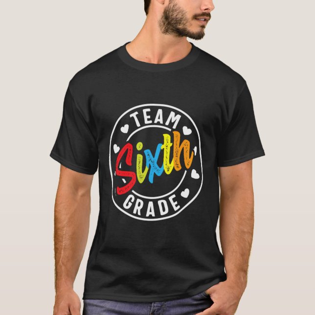 Camiseta Professor De Meninas Do Sexto Ano De Volta À Escol (Frente)