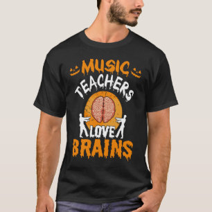 Camiseta Professor de Música Adora Cérebro Engraçado Spooki