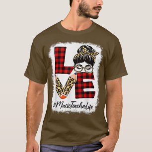 Camiseta Professor de Música Adorava Mensagem Bun Leopard B
