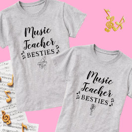 Camiseta Professor de Música Besties Piano Melhor Amigo