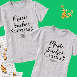 Camiseta Professor de Música Besties Trumpet Melhor Amigo