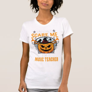 Camiseta Professor de Música de Halloween Abóbora Assustado