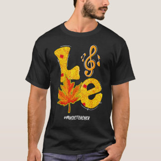Camiseta Professor de Música Dia de Ação de Graças Outono V