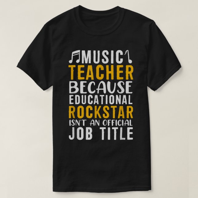 Camiseta Professor de Música Educador de Música (Frente do Design)